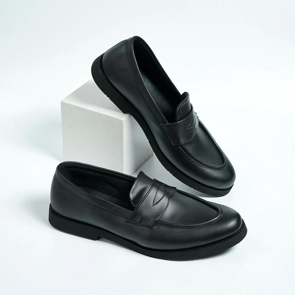 MALVIN BLACK |ManNeedMe x JACK| Sepatu Pantofel Pria Slip on Formal / Kantor / Pdh Loafers ORI