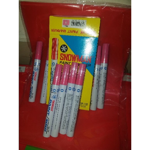 

spidol permanent paint marker snowman pink (isi 12)