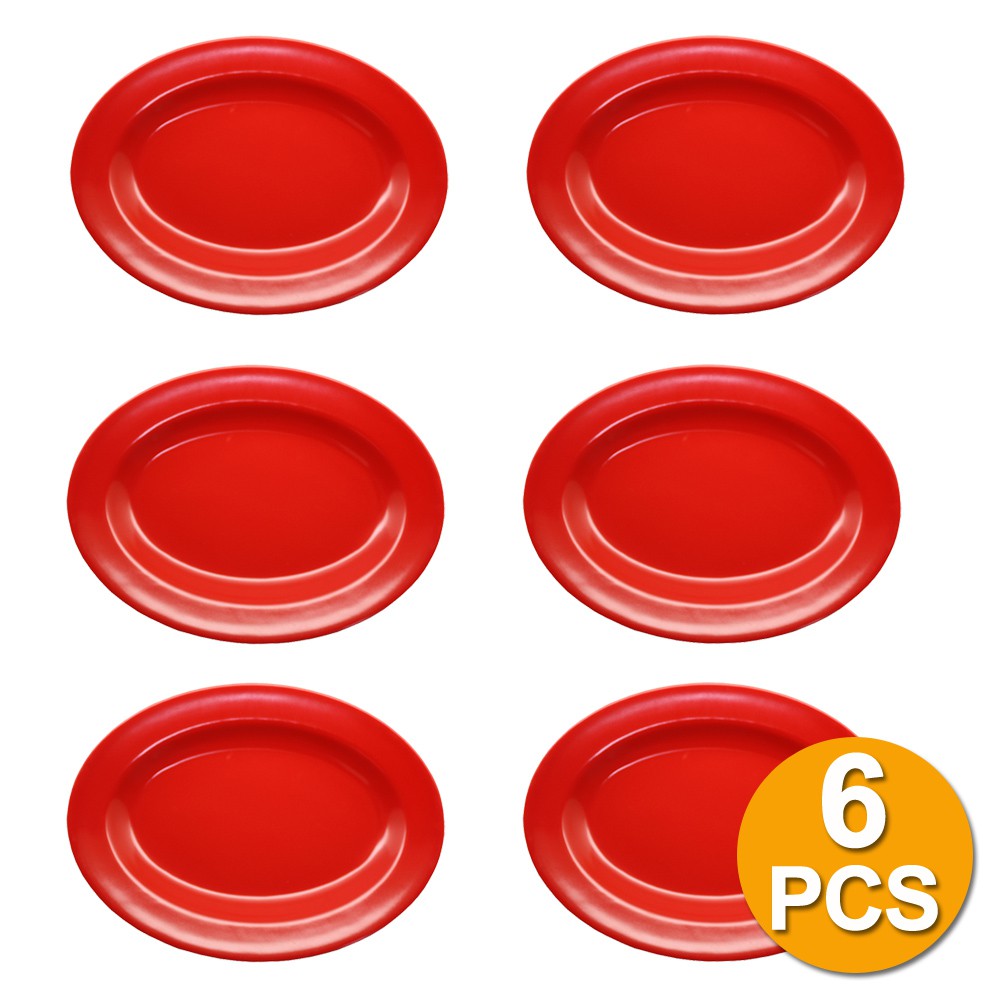 Arwana Houseware Piring Oval Melamine 14 inci Merah P0314 -M - Golden Dragon