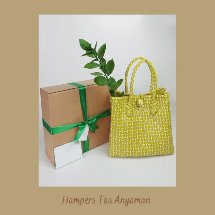 

Hampers Lebaran Tas Anyaman Plastik+Box+Pita/Parcel Ramadan/Kuning-S
