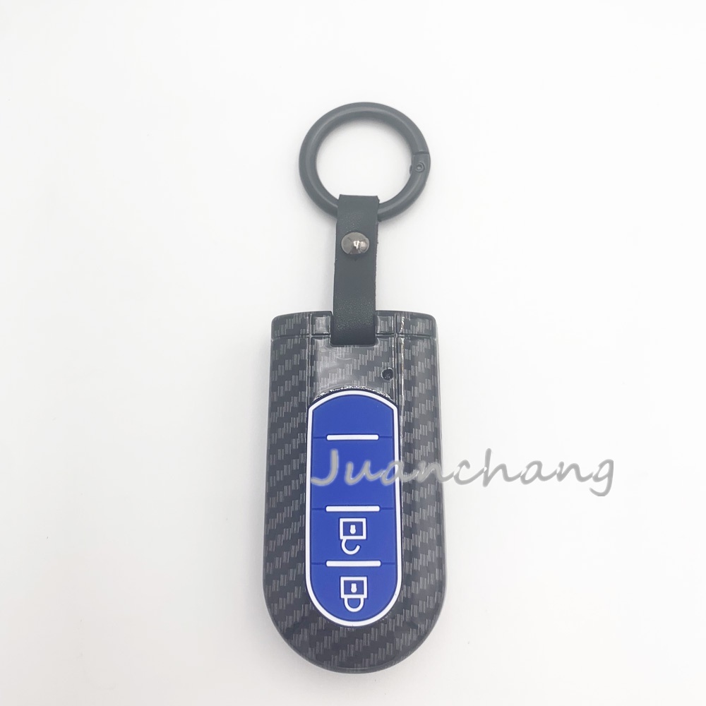 Carbon fiber ABS Protect Key Cover Case Untuk Toyota RUSH wigo ALL NEW Rush2018/Veloz2019 Tanto Smart Key holder Gantungan Kunci keyring Aksesoris Mobil