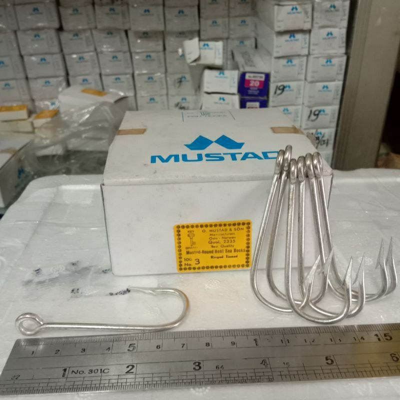 Kail Pancing Mustad Original Mata Kail Pancing Mustad No.3 dan No.4