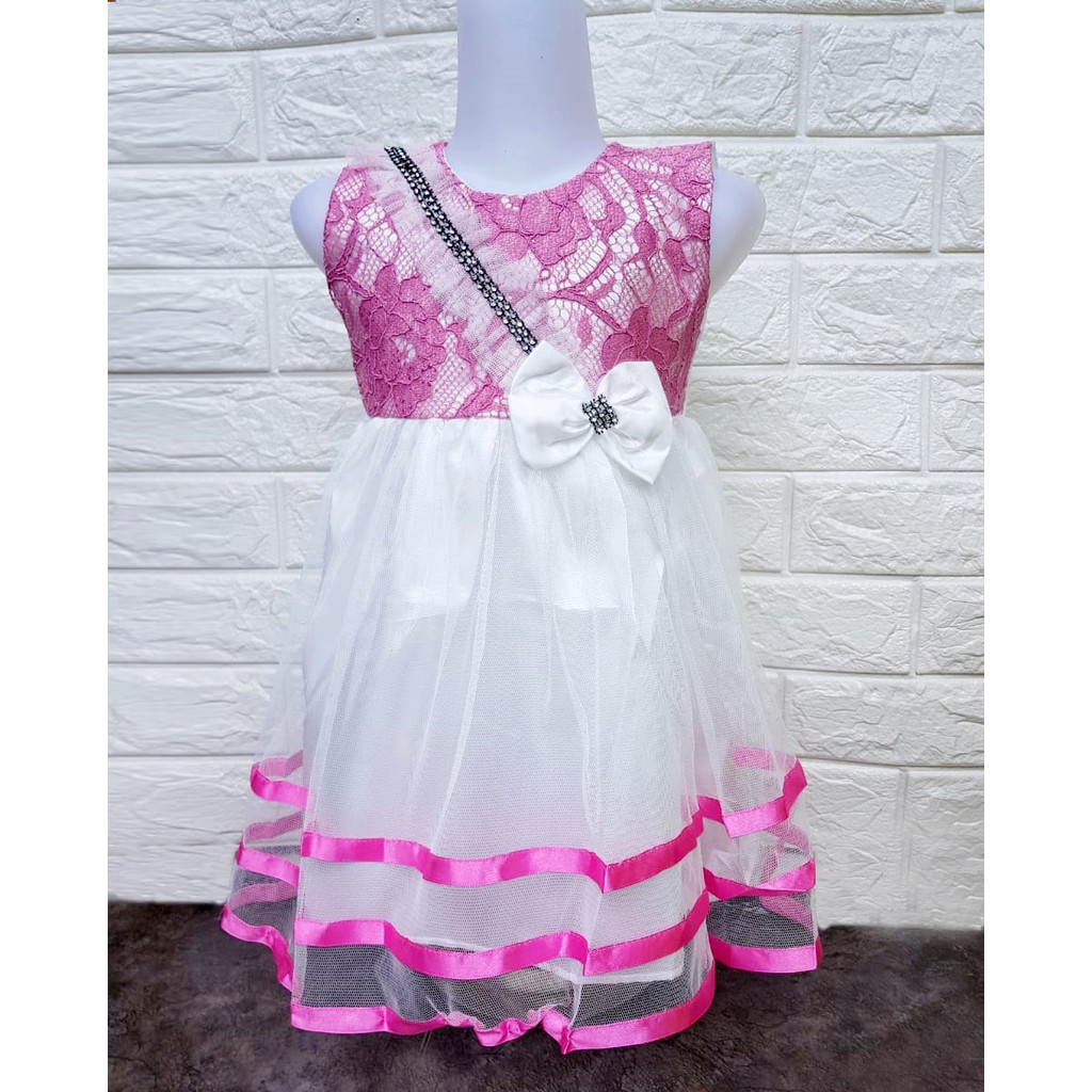 Dress kids zulfa/gaun dress pesta anak tutu/mini dress anak perempuan lengan pendek murah