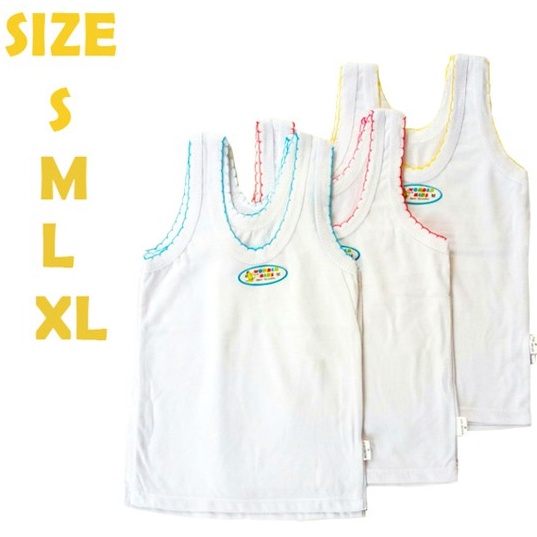 Singlet Wonder Kids Anak | Kaos Dalam Bayi Baru Lahir Laki Perempuan Baby New Born | Sguna | Pakaian Dalam Balita Satuan