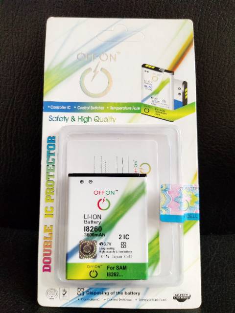 Baterai handphone samsung i8260  i8262  core2 merek OFFON