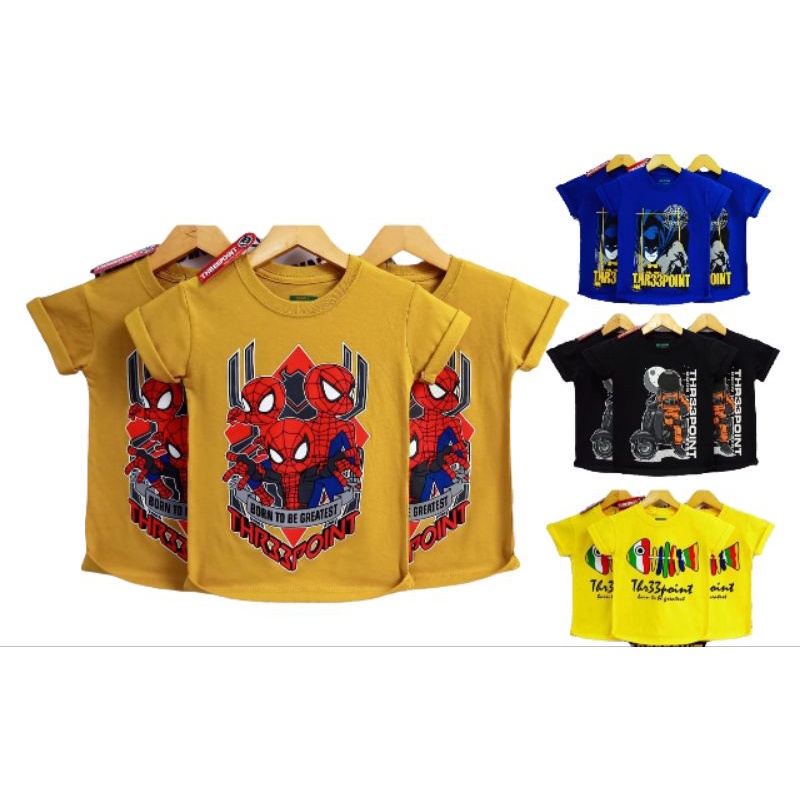 kaos anak distro laki-laki perempuan threepoint 1-8tahun