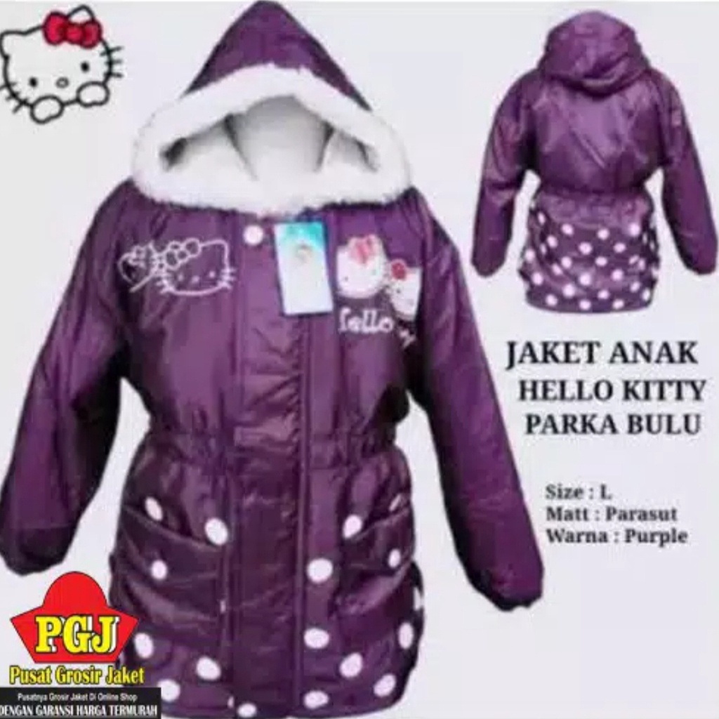 JAKET ANAK PEREMPUAN MOTIF HELLO KITTY USIA 3-9 TAHUN