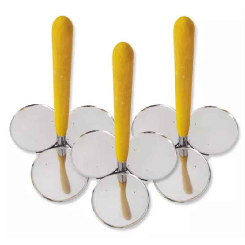 Cetakan peyek Kacang 3 lobang rempeyek bahan stainless steel anti lengket diameter 8 cm