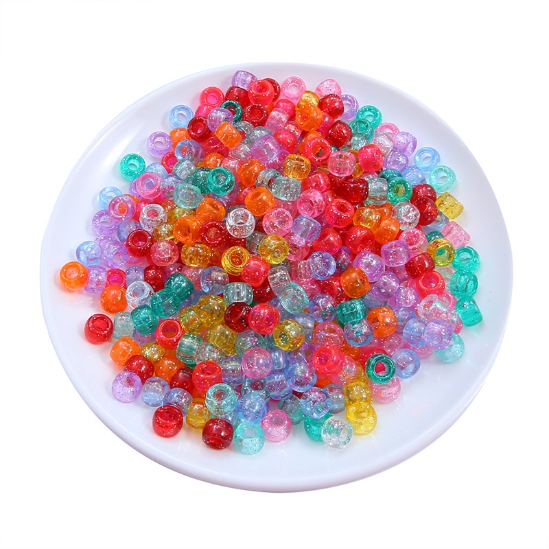 100Pcs Candy Color Acrylic Round Hole Spacer Beads For Jewelry Making Charms Kids DIY Craft Earring Bracelet Handicrafts