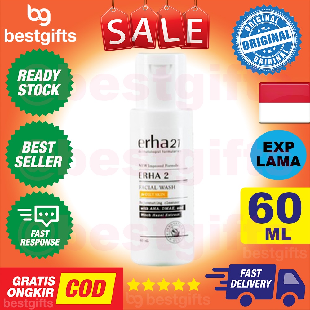 ERHA 2 ERHA21 FACIAL WASH FOR OILY SKIN PHA AHA NIACINAMIDE SABUN MUKA PEMBERSIH WAJAH BERMINYAK 60 ML