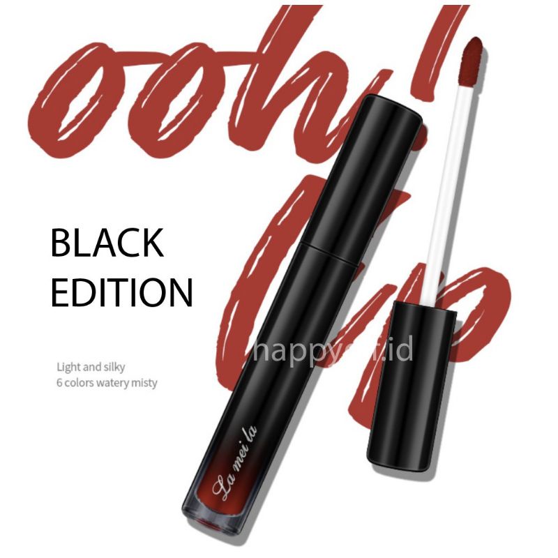 LAMEILA BLACK EDITION Lip Gloss Pelembab Lip Glaze Lipstik Cair Silky Misty