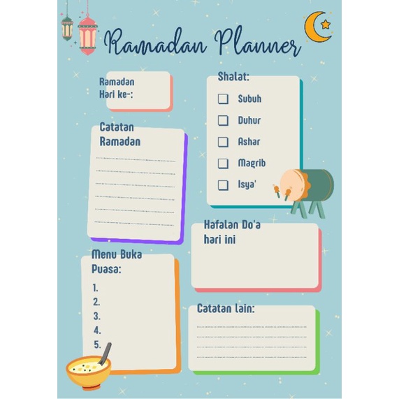 

stiker ramadan planner Stiker ramadan challenge
