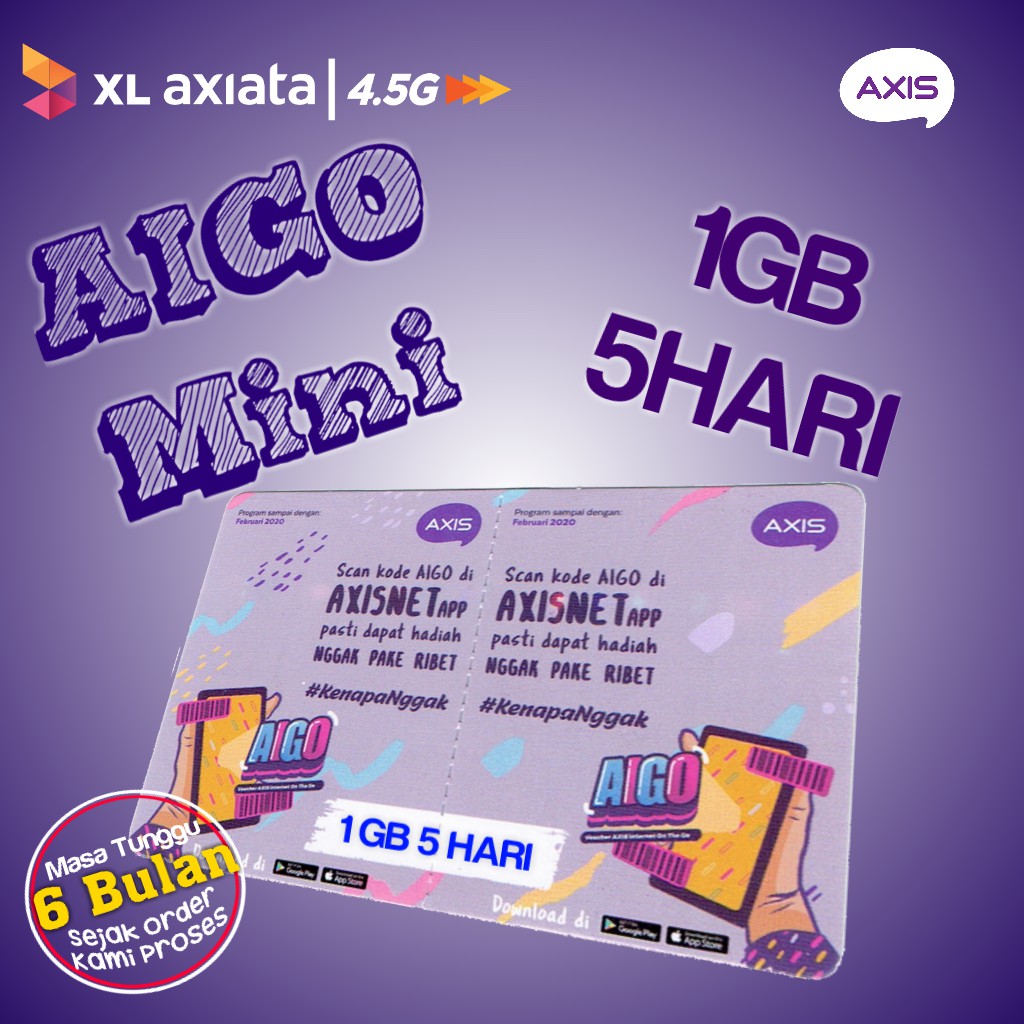 PV VOUCHER AIGO MINI 1 GB 5 HARI VOUCHER FISIK 1 GB 5 HARI AXIS VOUCHER AXIS MURAH