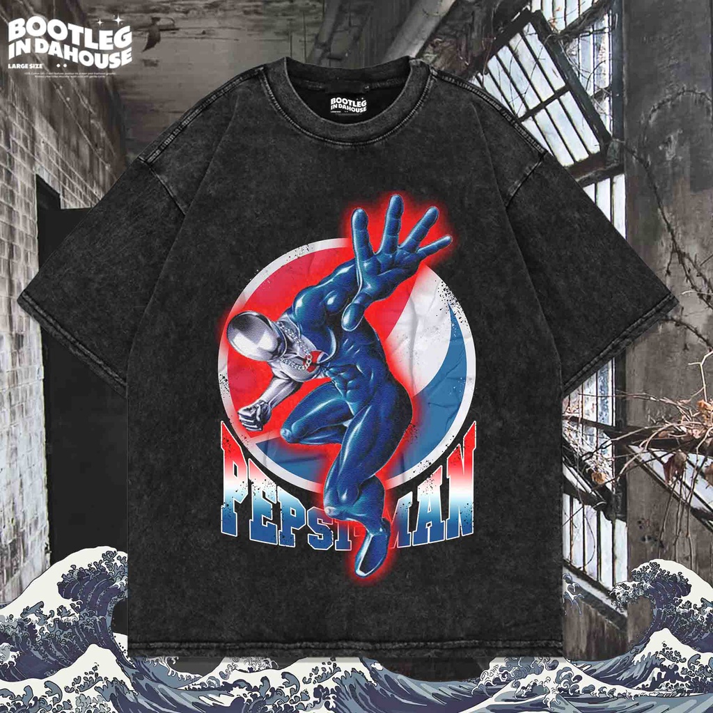 KAOS PEPSIMAN OVERSIZE WASHING VINTAGE TEE | OVERSIZE WASHED T-SHIRT | KAOS OVERSIZE | KAOS WASHED |