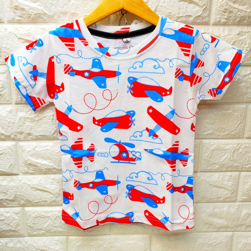 Kaos Anak Motif Gambar Pesawat Plane Kapal Terbang Pilot Full Print Boy Laki Cowo Cowok Katun Shopee Indonesia