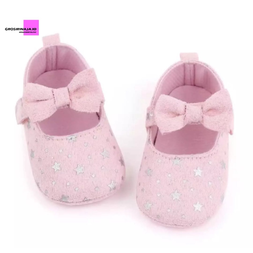 Sepatu Bayi Perempuan Motif Bintang-Prewalker Anak 0-14 Bulan