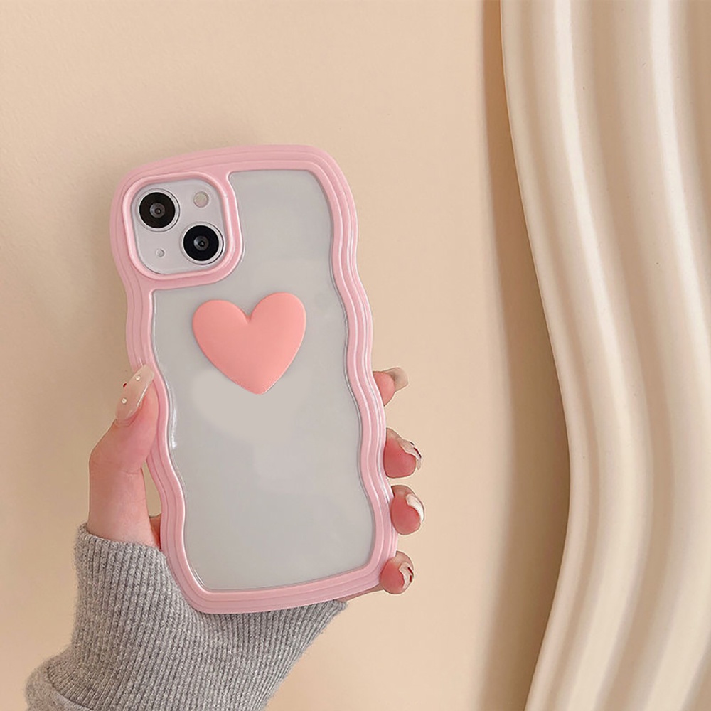 Soft Case TPU Motif Hati 3D Warna Permen Untuk iPhone 11 13 12 14 Pro X XS XR 8 7 6 Plus