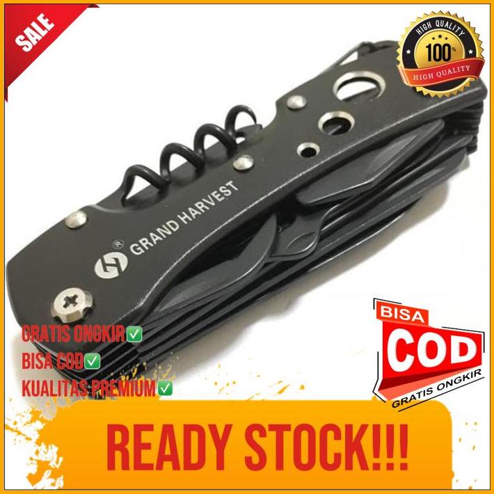 pisau lipat swiss army pocket knife edc multifungsi titanium