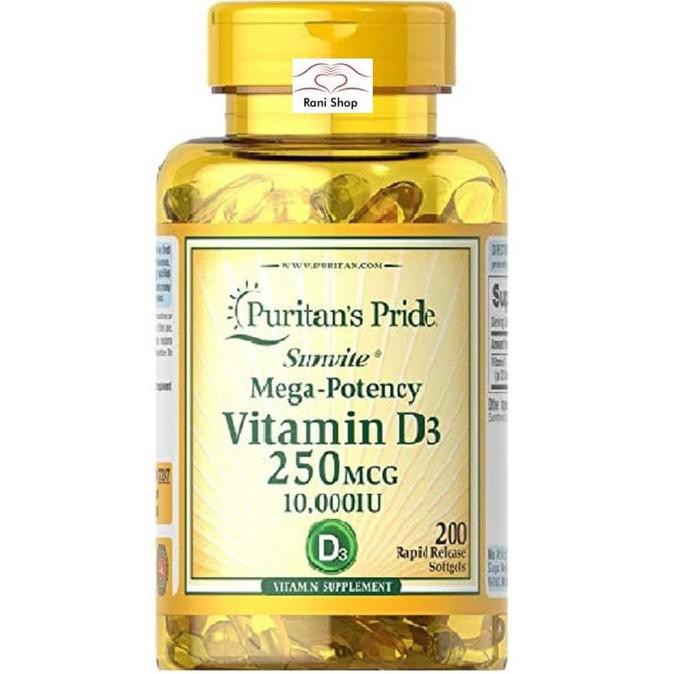 Puritan Puritan's Vitamin Vit D3 D 10000 IU 10000IU 10,000 200 Softgel