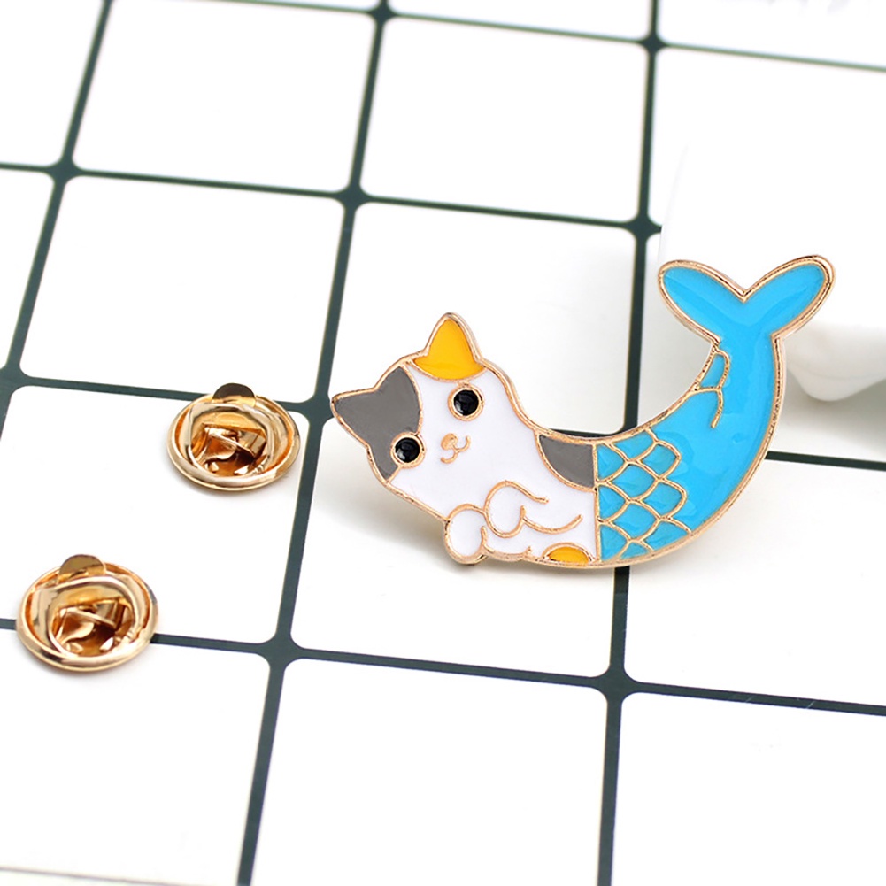 Bros Pin Enamel Bentuk Kartun Kucing Untuk Dekorasi Jaket Denim