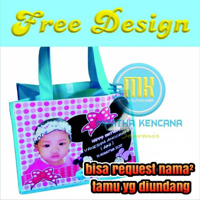 

Tas Souvenir Ulang Tahun Portrait / Landscape free design tema custom