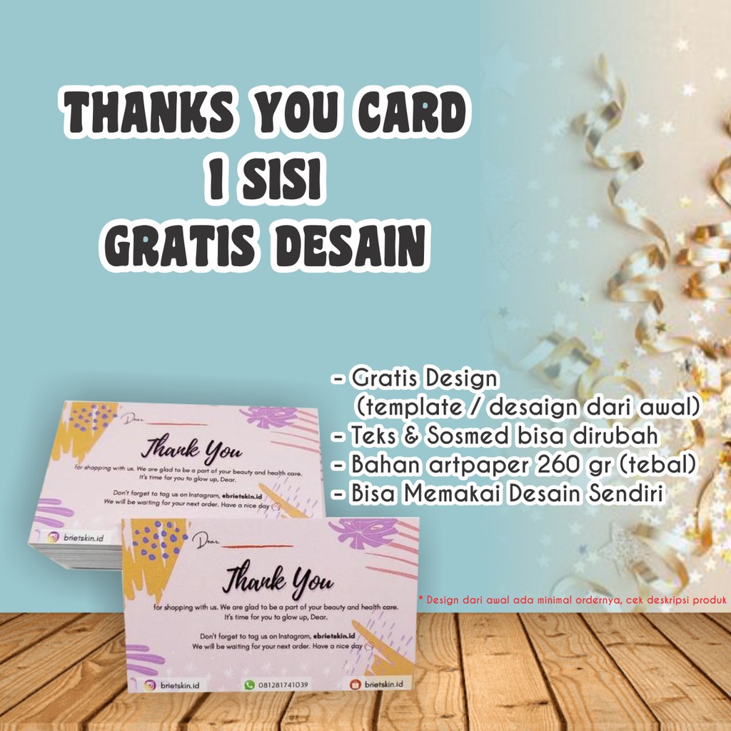 

Thank you CARD UK 9 x 5 cm 1hari jadi bahan tebal