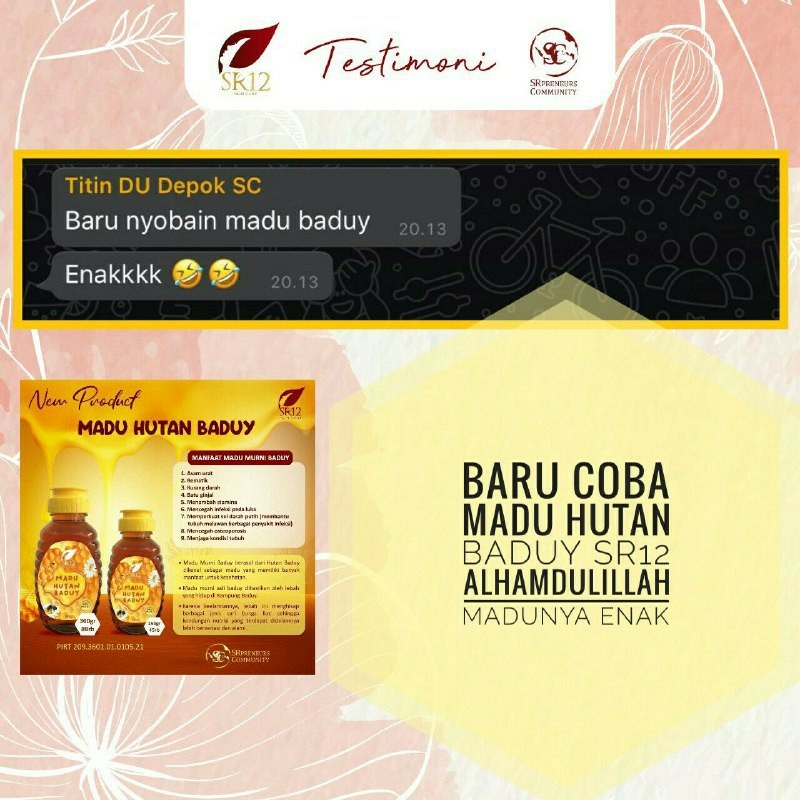 Madu Hutan Baduy SR12 Herbal Skincare / Madu Baduy SR12 / Madu Baduy Asli