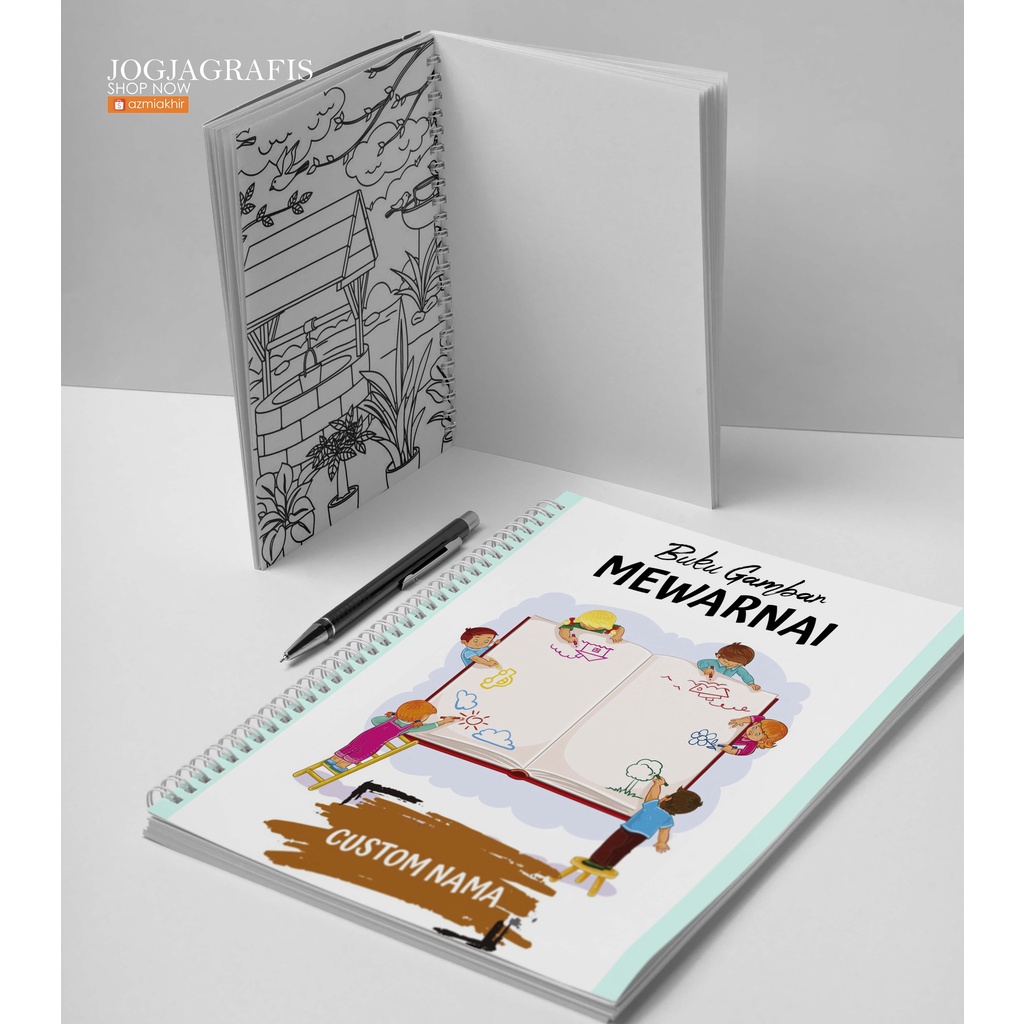 

Buku Gambar Mewarnai / Notebook Spiral isi gambar mewarnai / buku gambar custom ( A4 )