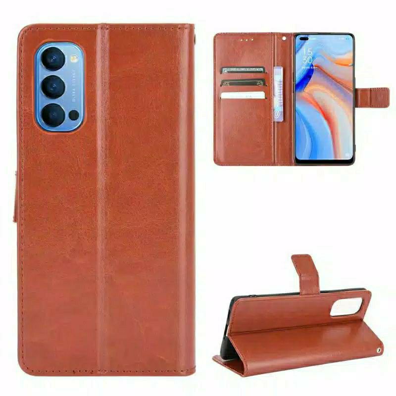 Original Case Flip Oppo Reno 5 2021 Leather Cover Casing Case Wallet Dompet