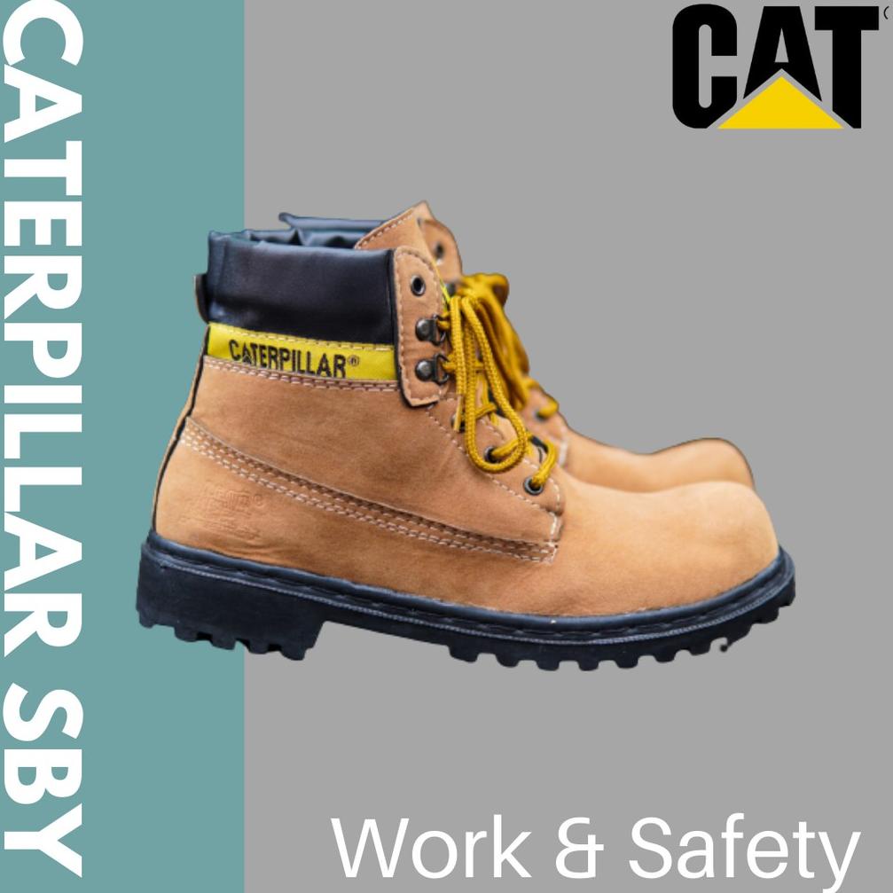 cs❁Promo✾ Sepatu Septi Pdl Pria CAT SBY Safety Boots Ujung Besi Tracking Bikers BISA COD 47