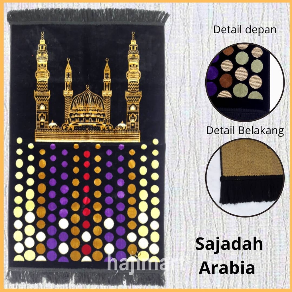 Sajadah Arabia/ Sajadah Arabia Besar/ Sajadah Bludru Tebal 118 x 52cm