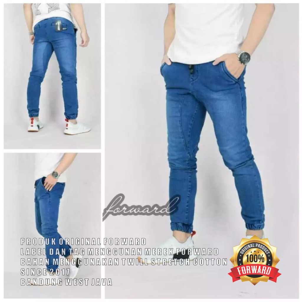 Celana joger jeans pria forward