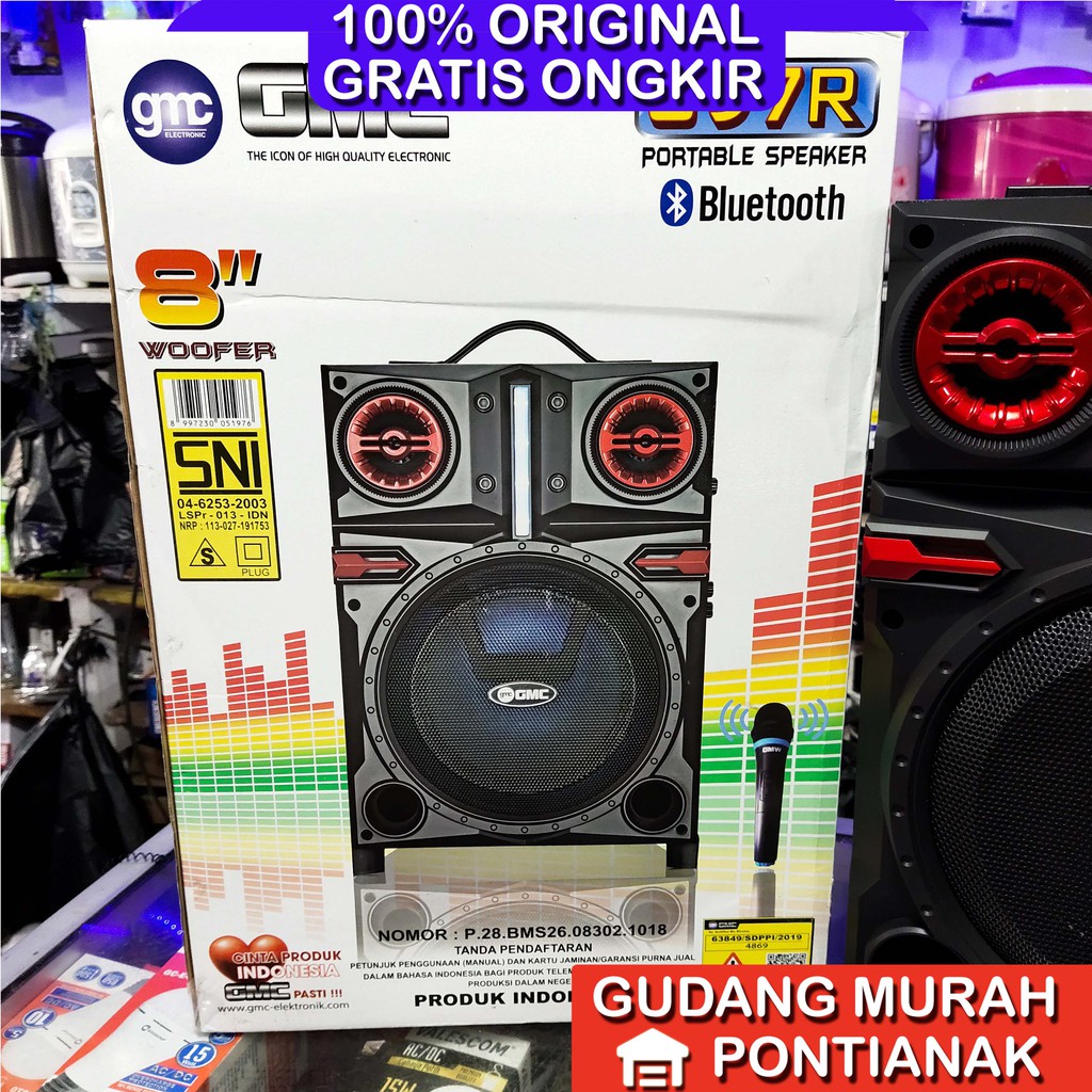 Speaker GMC 897R aktif portable 8 inch 8&quot; Bluethoot Meeting pengeras suara