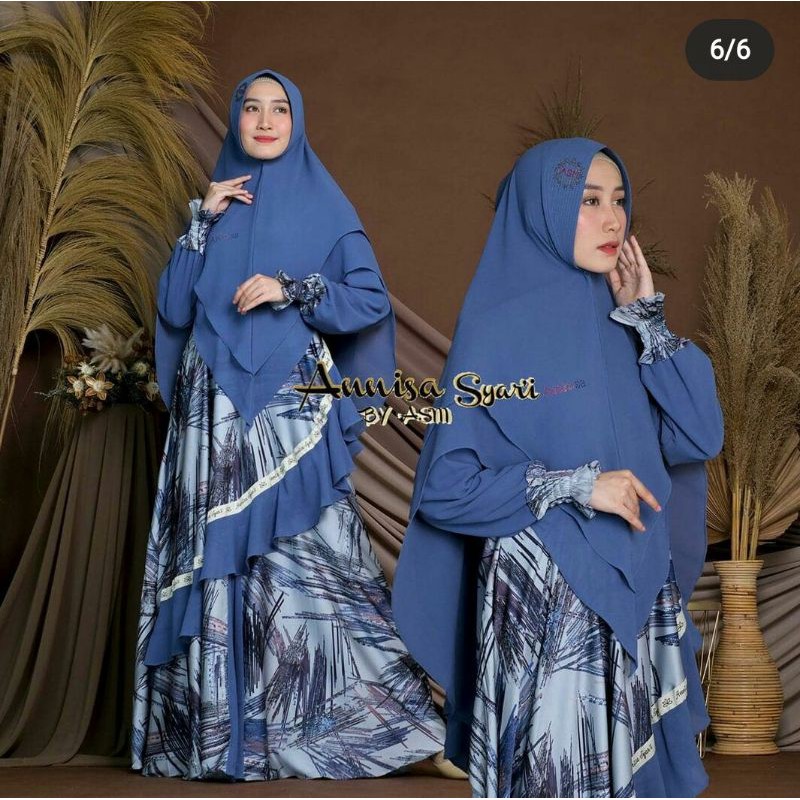 Dress Brukat Muslimah Dewasa ANNISA SYARI BY ASM Gamis Perempuan Fashion CEWEK Pesta Ld 110 Terbaru