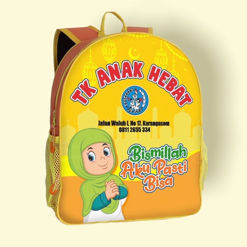 

Tas Anak Custom - Tas Anak PAUD/TK Tema Sekolah Muslim 10 [KidBags Non Kantong] - 1 HARI JADI