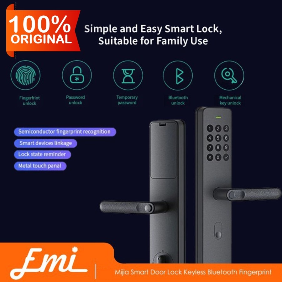 Mijia Smart Door Lock Keyless Bluetooth Fingerprint Kunci Pintu Rumah