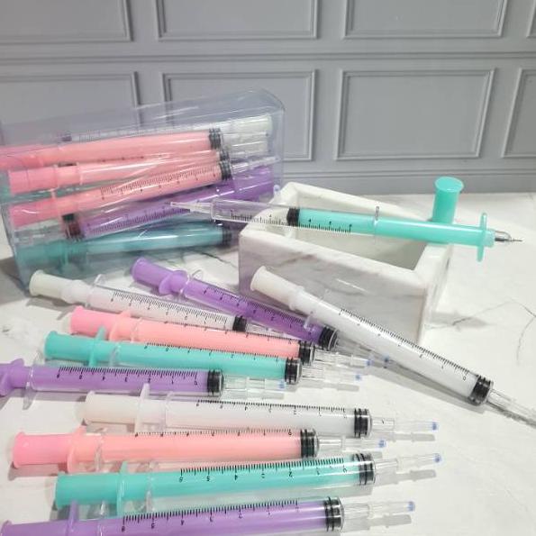

★Tjea★ Pen suntikan/pen jarum/pen fancy/pen bisa isi air/suntikan isi air mainan anak♘ ..,,
