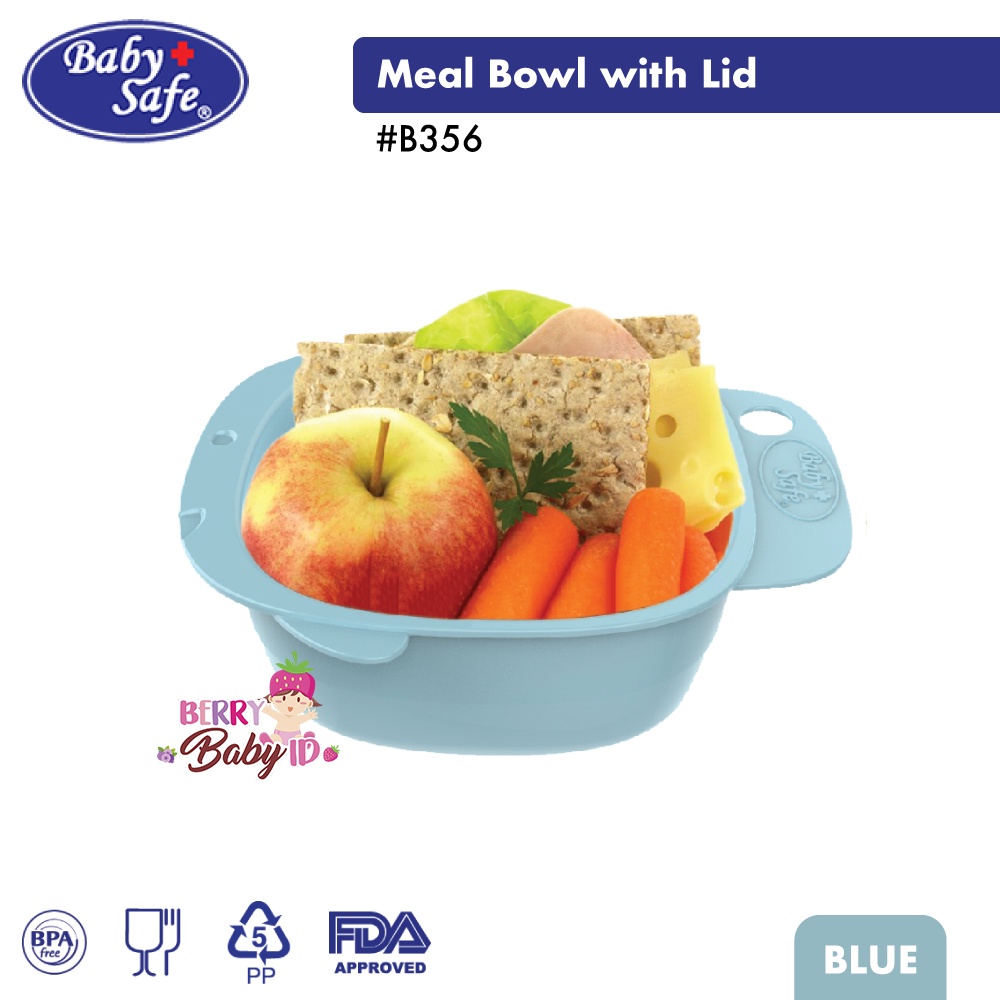 Baby Safe Baby Meal Bowl With Lid Mangkok Bayi dengan Tutup MPASI B356 Berry Mart
