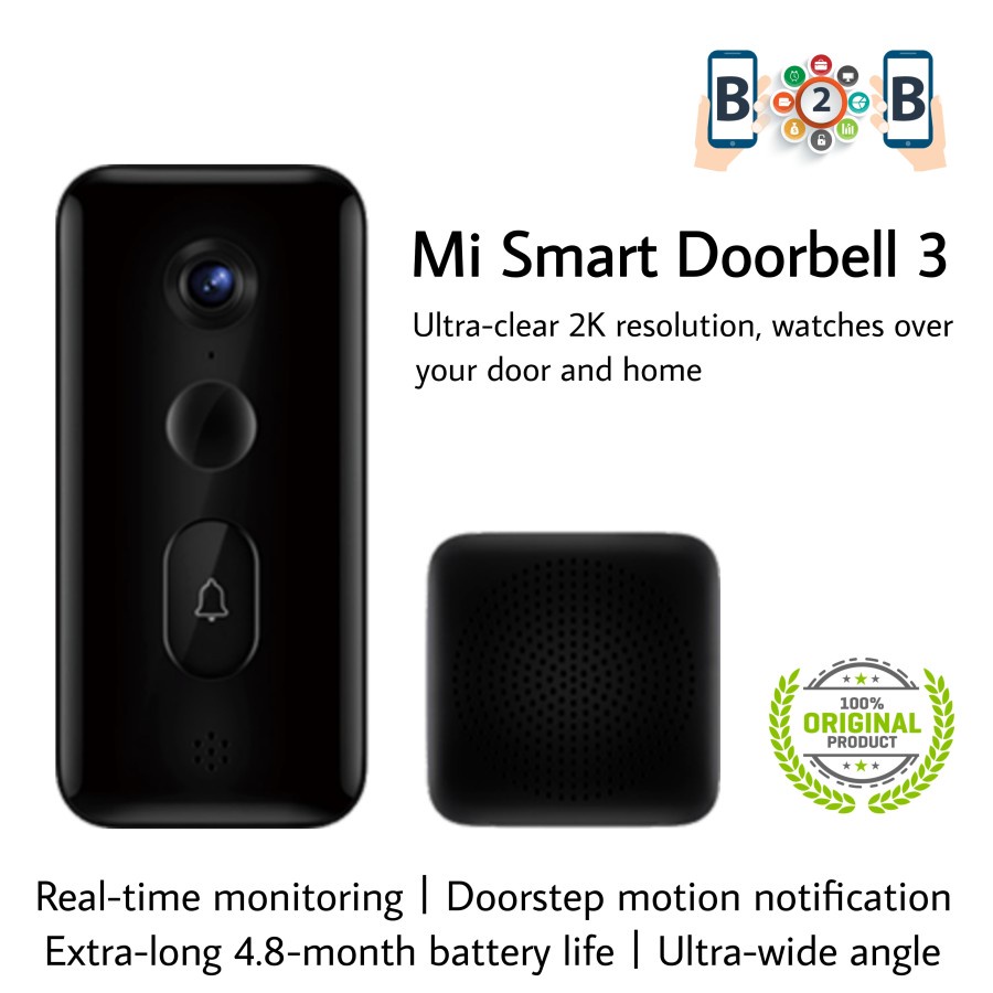 Mijia Smart Doorbell 3 - 2K Resolution Bel Pintu Smart