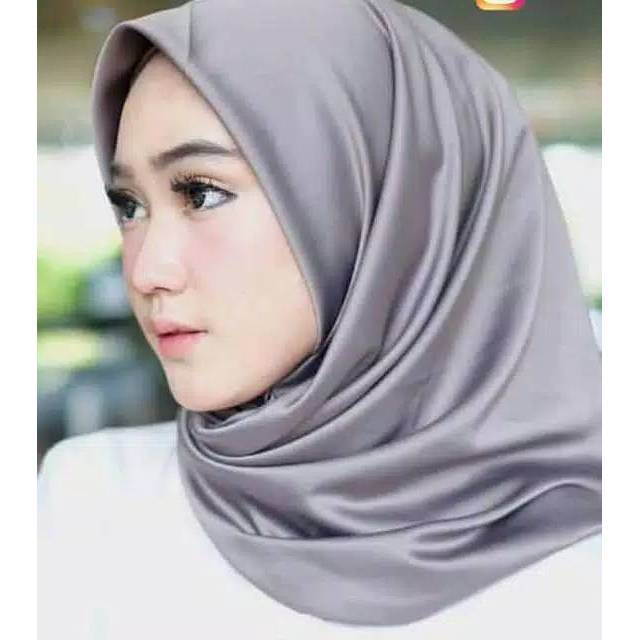 GS-Hijab Segiempat Velvet Satin Silk