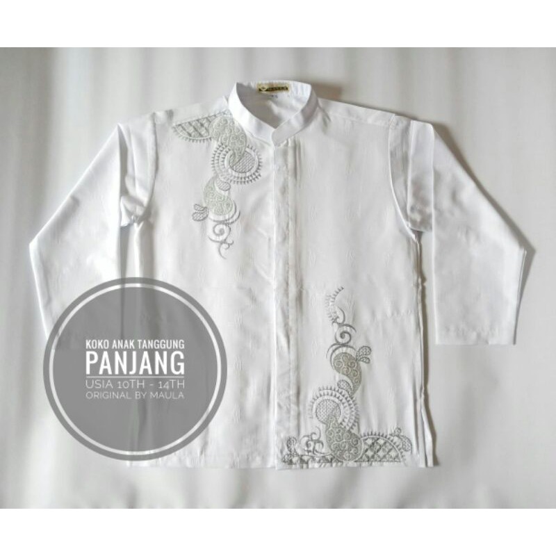 Koko Anak Tanggung/Koko Putih Lengan Panjang/Koko Anak bordir