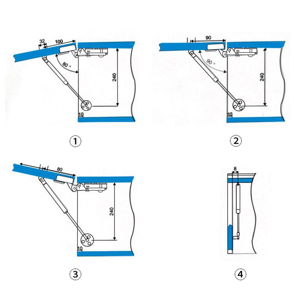 Ly Engsel Pintu Lift Furniture Perangkat Dapur Spring Support