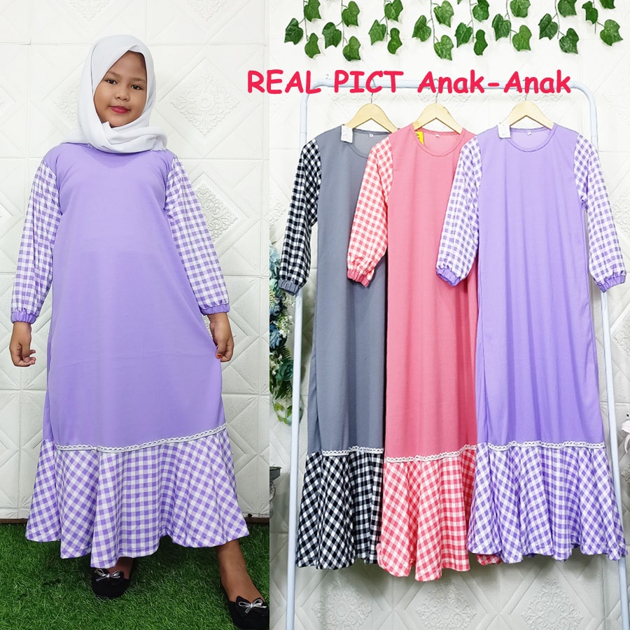 GAMIS ANAK SOFIA MIX KOTAK WARNA 4-12tahun CARLINA FASHION