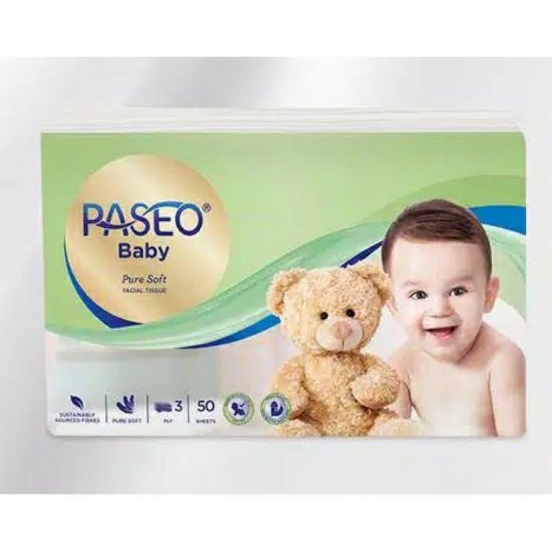 Paseo Pure Baby Tissue Bayi Soft Pack 50Sheets - Tissue Paseo bayi Travel pack