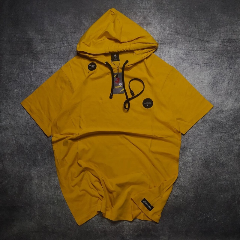 KAOS HOODIE 3SECOND KUNING M L XL TSHIRT HOODIE 3SECOND PREMIUM KAOS TOPI