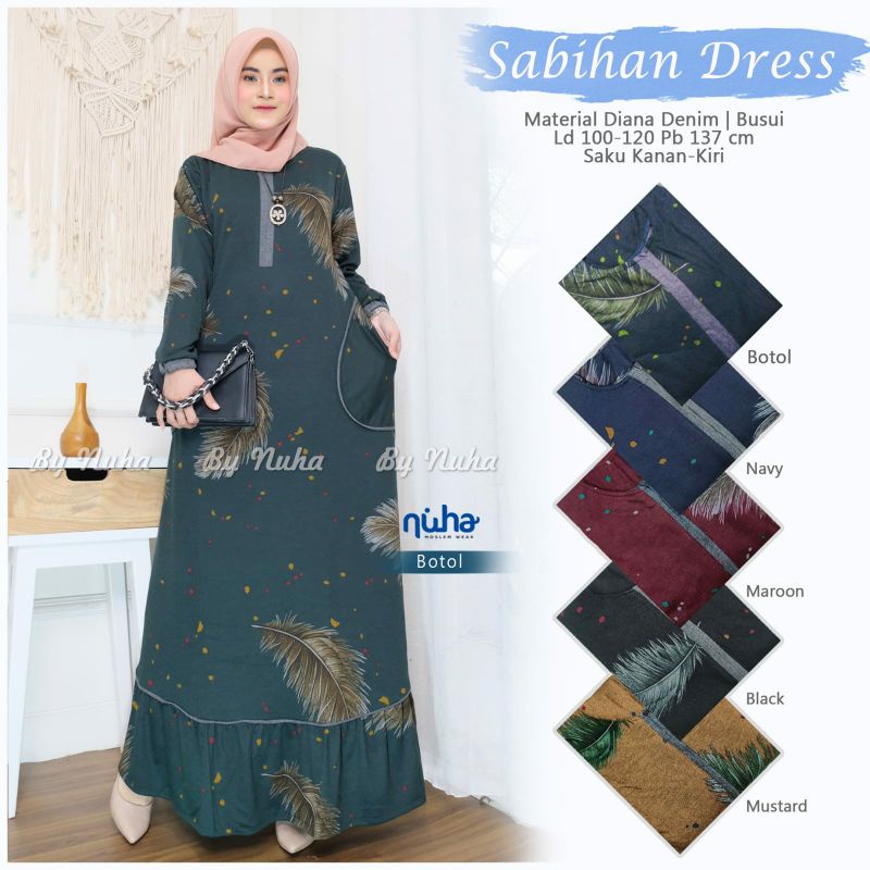 Gamis motif sabihan dress diana denim