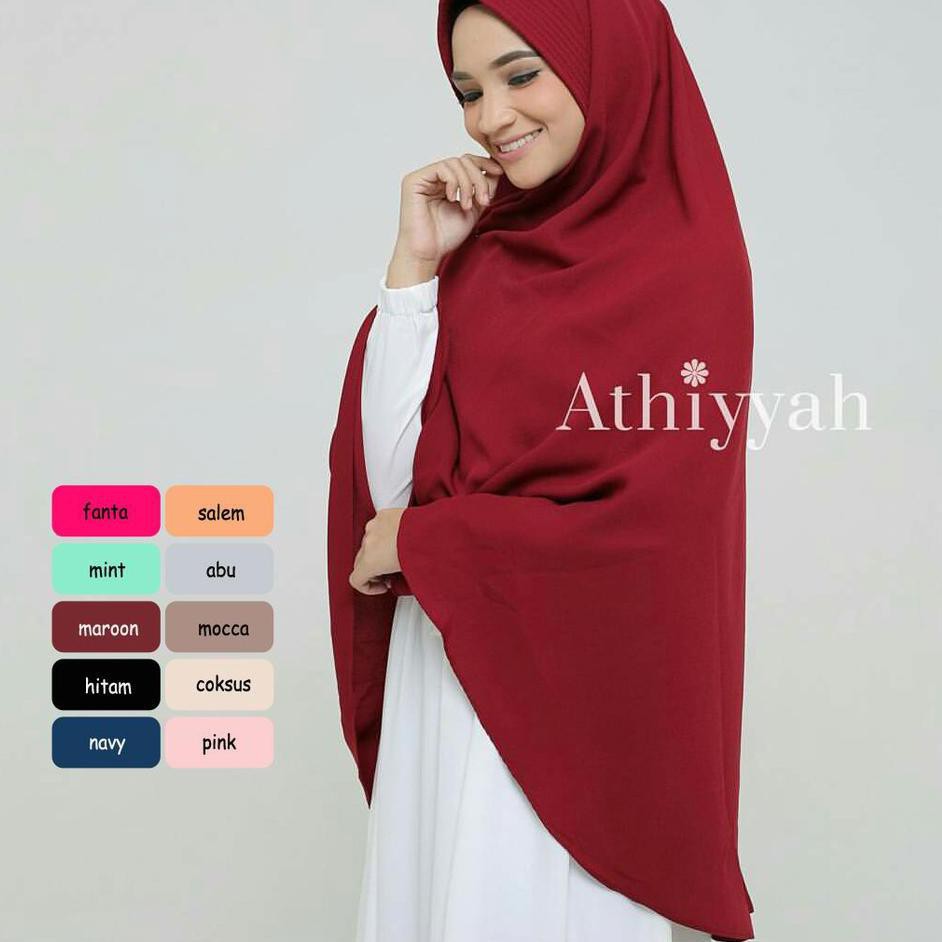 "FNK" Attiyyah Syari HIjabers Murah Cantik Pet Antem Fashion Hijab Khimar Motif @#@