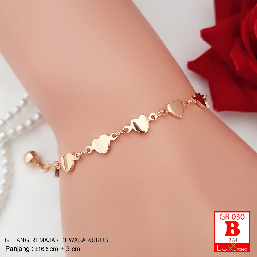 GR 030 Gelang Tangan Dewasa Xuping Motif Love Tulip Bintang Perhiaan Lapis Emas Merk Meilyn Luxx Xuping