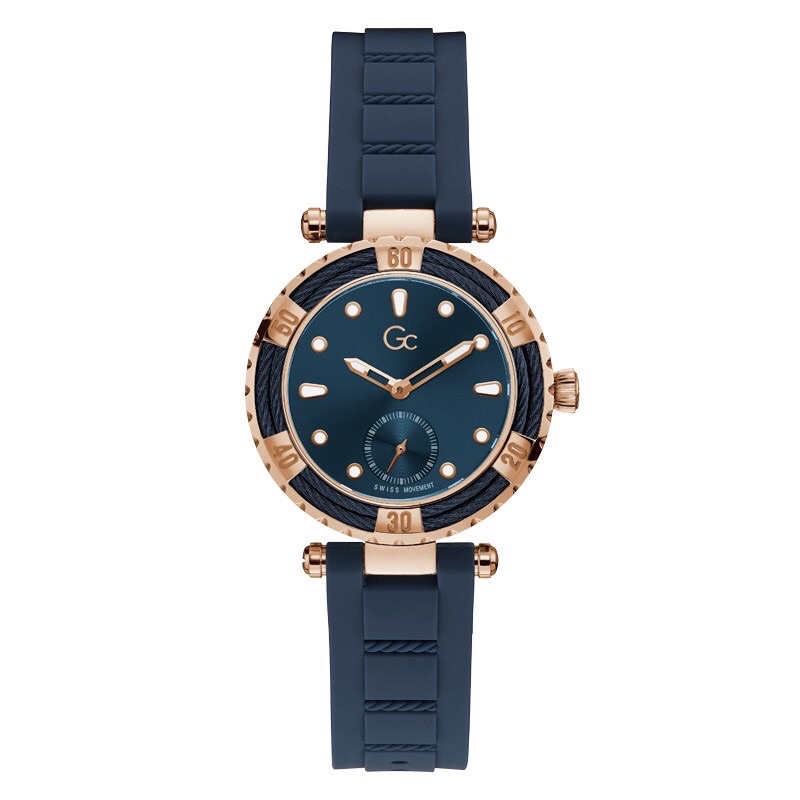 Guess Watch Gc LadyDiver Silicone -Guess Collection - Jam Tangan Wanita Y41006L7MF - Blue