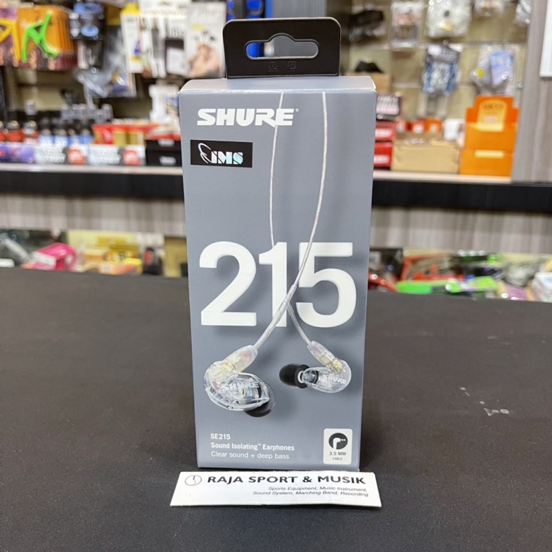 SHURE EARPHONE 215 SE 215 SOUND ISOLATING 3,5 MM CABLE CLEAR SOUND + DEEP BASS - ORIGINAL SE - 215